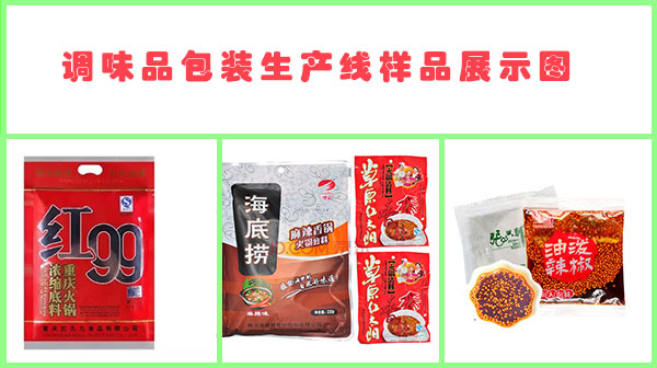 袋裝調味品包裝機-調味品包裝生產(chǎn)線樣品圖展示